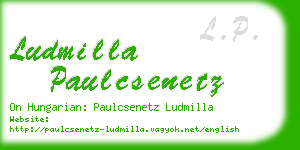ludmilla paulcsenetz business card